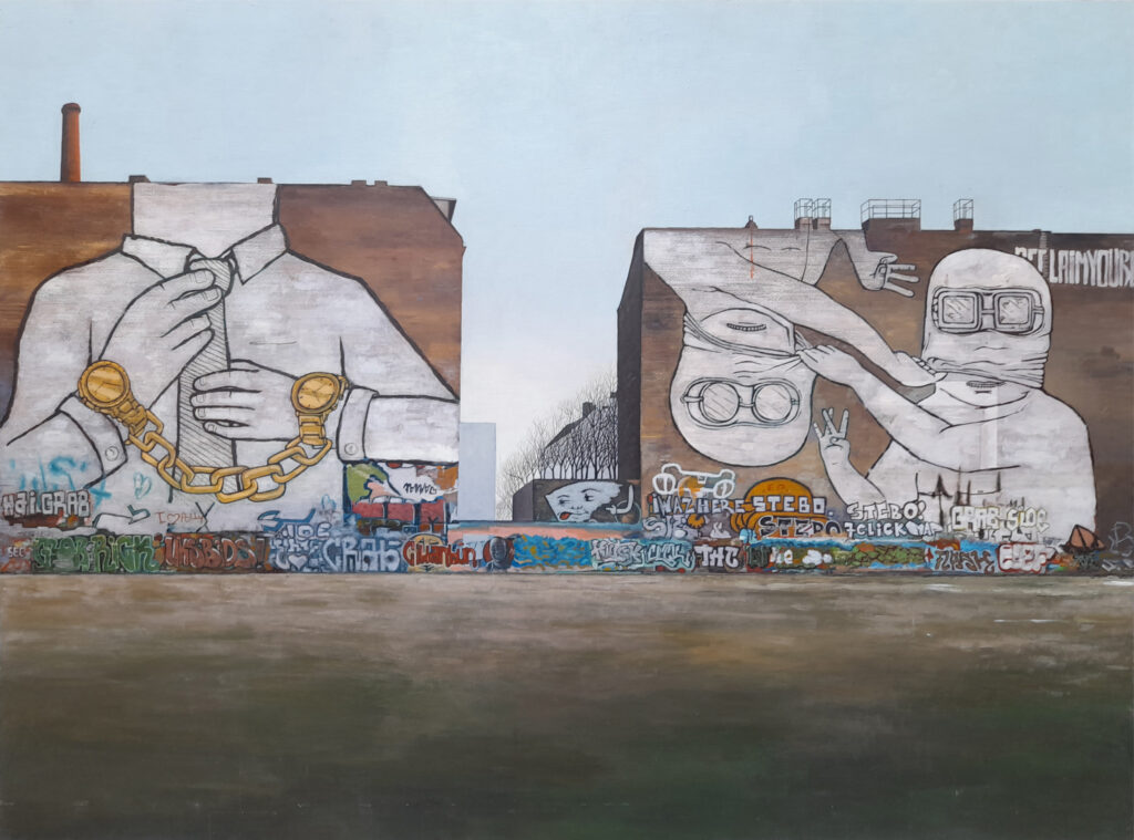 Cuvreystrasse Kreutzberg_ blu graffiti walls by guido pigni